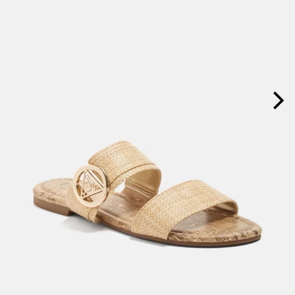 Women’s Guess natural double band sandals shoes‎ size 6 new